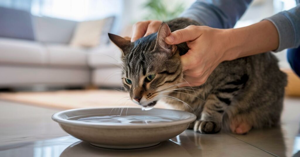 What's the treatment for a cat not eating or drinking?